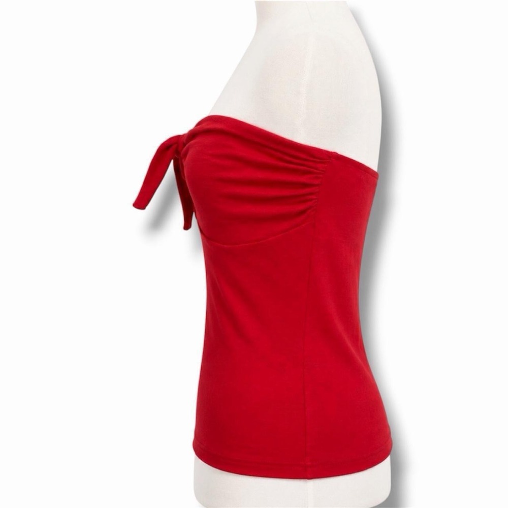 Moda International Red Strapless Keyhole Tube Top Sz M Y2K - Picture 2 of 6